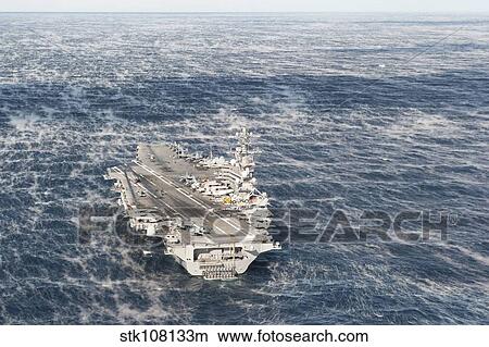 USS George H. W. Bush sails in the Atlantic Ocean. View Large Photo Image Picture - USS George H. W. Bush sails in the Atlantic Ocean.. Fotosearch