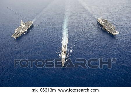 USS George Washington, USS Mobile Bay, & USS John C. Stennis. View Large Photo Image Picture - USS George Washington, USS Mobile Bay, & USS John C. Stennis.. Fotosearch