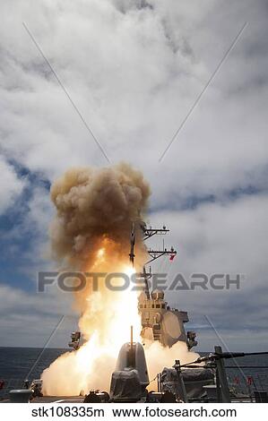 USS John Paul Jones launches a Standard Missile. View Large Photo Image Picture - USS John Paul Jones launches a Standard Missile.. Fotosearch