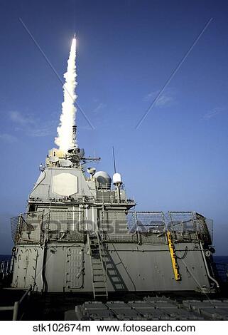 USS Lake Erie launches a Standard Missile 3. View Large Photo Image Picture - USS Lake Erie launches a Standard Missile 3.. Fotosearch