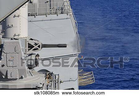 USS Monterey fires a close-in weapons system. View Large Photo Image Picture - USS Monterey fires a close-in weapons system.. Fotosearch