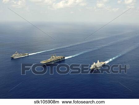 USS Pearl Harbor, USS Makin Island, and USS New Orleans transit the Indian Ocean. View Large Photo Image Picture - USS Pearl Harbor, USS Makin Island, and USS New Orleans transit the Indian Ocean.. Fotosearch