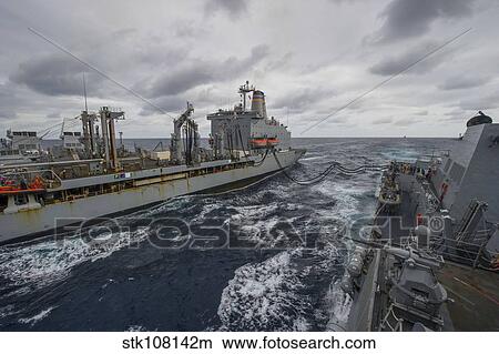 USS Truxtun participates in an underway replenishment with USNS Patuxent. View Large Photo Image Picture - USS Truxtun participates in an underway replenishment with USNS Patuxent.. Fotosearch