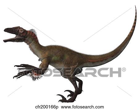 Stock Illustration - Utahraptor, a carnivorous dinosaur from the Cretaceous Period.. Fotosearch