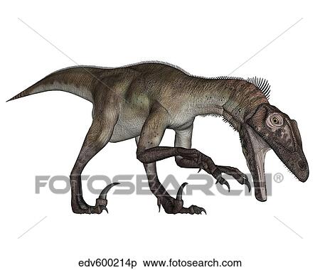Utahraptor dinosaur roaring. View Large Illustration Stock Illustration - Utahraptor dinosaur roaring.. Fotosearch