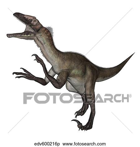 Utahraptor dinosaur roaring. View Large Illustration Stock Illustration - Utahraptor dinosaur roaring.. Fotosearch
