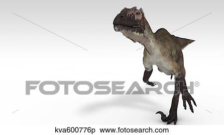 Stock Illustration - Utahraptor dinosaur, white background.. Fotosearch