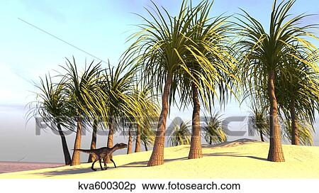 Utahraptor in a prehistoric environment. View Large Illustration Stock Illustration - Utahraptor in a prehistoric environment.. Fotosearch