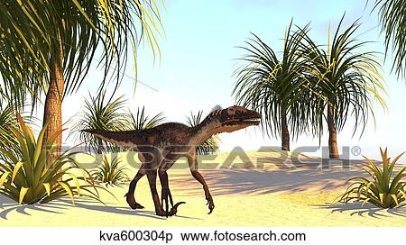 Utahraptor in a prehistoric environment. View Large Illustration Stock Illustration - Utahraptor in a prehistoric environment.. Fotosearch