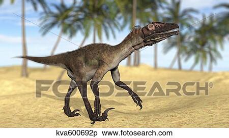 Utahraptor in a prehistoric environment. View Large Illustration Stock Illustration - Utahraptor in a prehistoric environment.. Fotosearch