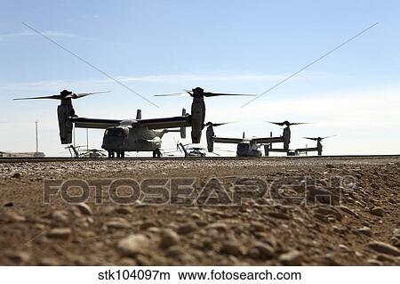 V-22 Osprey tiltrotor aircraft arrive at Camp Bastion, Afghanistan. View Large Photo Image Picture - V-22 Osprey tiltrotor aircraft arrive at Camp Bastion, Afghanistan.. Fotosearch