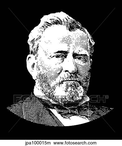 Stock Illustration - Vector portrait of General Ulysses S. Grant.. Fotosearch