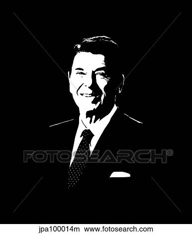 Stock Illustration - Vector portrait of President Ronald Reagan.. Fotosearch