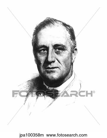 Vector sketch of Franklin Delano Roosevelt. View Large Illustration Stock Illustration - Vector sketch of Franklin Delano Roosevelt.. Fotosearch