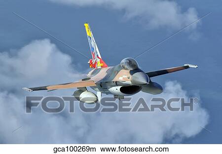 Picture - Venezuelan Air Force F-16 in flight over Brazil.. Fotosearch