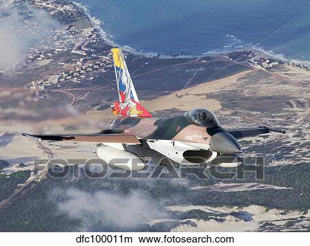 Venezuelan Air Force F-16A flying over Natal, Brazil. View Large Photo Image Picture - Venezuelan Air Force F-16A flying over Natal, Brazil.. Fotosearch