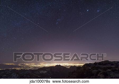 Stock Photograph - View from Mount Lemmon overlooking the city of Tucson, Arizona.. Fotosearch