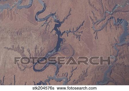 View from space of Lake Powell and the Rincon in Utah. View Large Photo Image Stock Photograph - View from space of Lake Powell and the Rincon in Utah.. Fotosearch