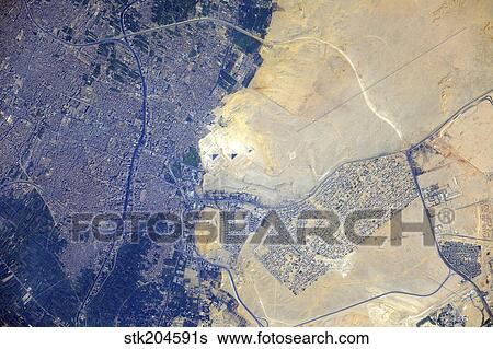 View from space of the Pyramids at Giza, Egypt. View Large Photo Image Stock Photograph - View from space of the Pyramids at Giza, Egypt.. Fotosearch