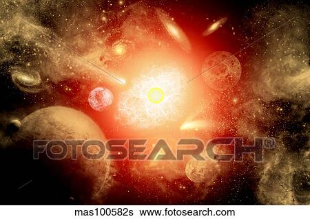 View of a distant part of the galaxy. View Large Illustration Stock Illustration - View of a distant part of the galaxy.. Fotosearch
