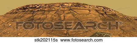 View of Burns Cliff on Mars. View Large Photo Image Stock Photograph - View of Burns Cliff on Mars.. Fotosearch