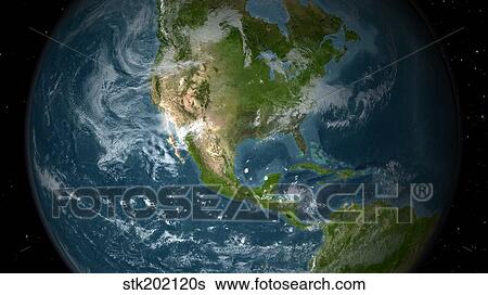 View of Central and North America. View Large Photo Image Stock Photograph - View of Central and North America.. Fotosearch