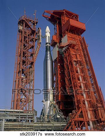 View of Launch Pad 14 during prelaunch operations for the Atlas/Agena. View Large Photo Image Stock Photograph - View of Launch Pad 14 during prelaunch operations for the Atlas/Agena.. Fotosearch