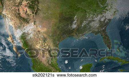 View of Southern United States and Mexico. View Large Photo Image Stock Photograph - View of Southern United States and Mexico.. Fotosearch