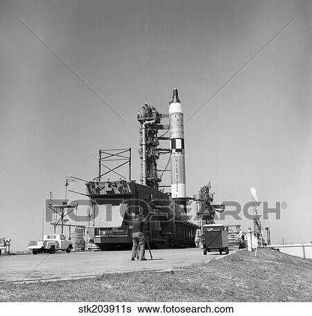 View of the Gemini-Titan 3 on its launch pad at Cape Canaveral, Florida. View Large Photo Image Stock Photograph - View of the Gemini-Titan 3 on its launch pad at Cape Canaveral, Florida.. Fotosearch