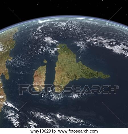 View of the Indian subcontinent during the Late Cretaceous period. View Large Illustration Stock Illustration - View of the Indian subcontinent during the Late Cretaceous period.. Fotosearch