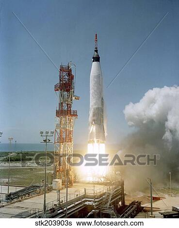 View of the Mercury-Atlas 3 liftoff from Cape Canaveral, Florida. View Large Photo Image Stock Photograph - View of the Mercury-Atlas 3 liftoff from Cape Canaveral, Florida.. Fotosearch