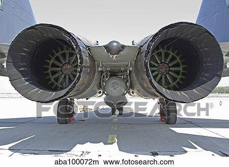 View of the RD-33 engines on a Serbian Air Force MiG-29 jet. View Large Photo Image Picture - View of the RD-33 engines on a Serbian Air Force MiG-29 jet.. Fotosearch