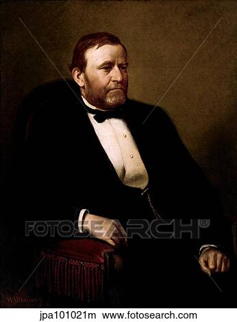 Stock Illustration - Vintage American History painting of President Ulysses S. Grant.. Fotosearch