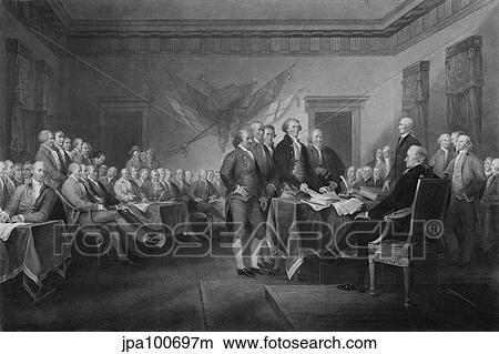 Stock Illustration - Vintage American History print of leaders of congress.. Fotosearch