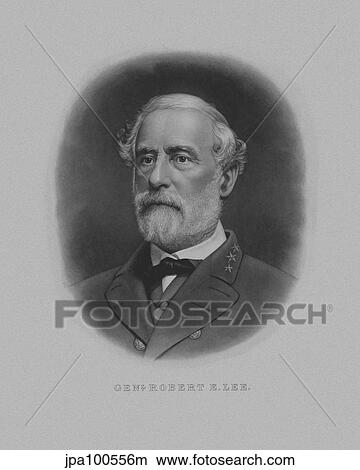 Stock Illustration - Vintage Civil War artwork of Confederate General Robert E. Lee.. Fotosearch