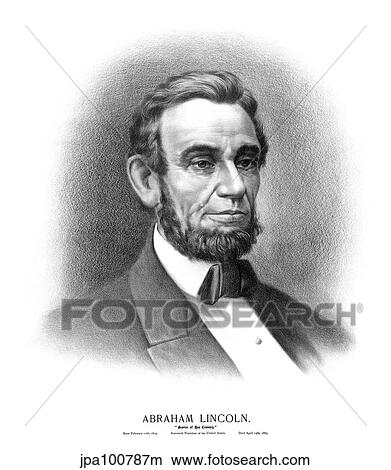 Vintage Civil War era print of the bust of President Abraham Lincoln. View Large Illustration Stock Illustration - Vintage Civil War era print of the bust of President Abraham Lincoln.. Fotosearch
