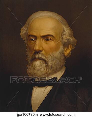 Vintage Civil War painting of General Robert E. Lee. View Large Illustration Stock Illustration - Vintage Civil War painting of General Robert E. Lee.. Fotosearch