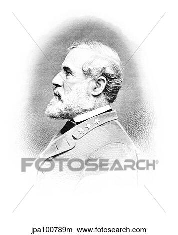 Stock Illustration - Vintage Civil War print of General Robert E. Lee.. Fotosearch