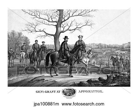 Vintage Civil War print showing Generals Robert E. Lee and Ulysses S. Grant. View Large Illustration Stock Illustration - Vintage Civil War print showing Generals Robert E. Lee and Ulysses S. Grant.. Fotosearch