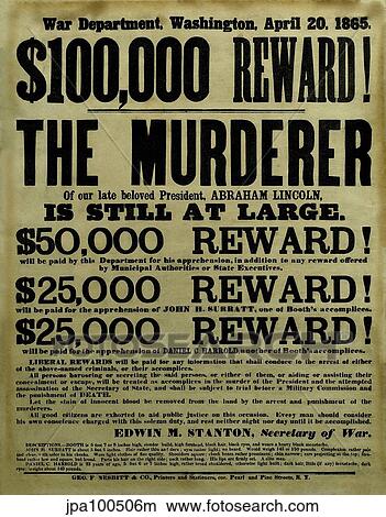 Stock Illustration - Vintage Civil War wanted poster.. Fotosearch