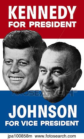 Vintage election poster showing the 1960 Democratic nominees. View Large Illustration Stock Illustration - Vintage election poster showing the 1960 Democratic nominees.. Fotosearch