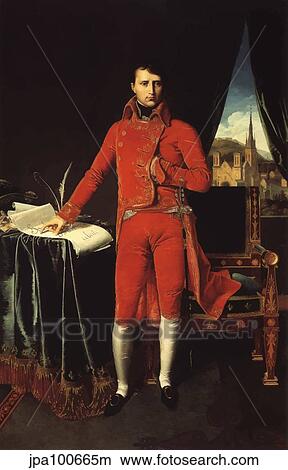 Vintage French history painting of Napoleon Bonaparte as 1st consul. View Large Illustration Stock Illustration - Vintage French history painting of Napoleon Bonaparte as 1st consul.. Fotosearch