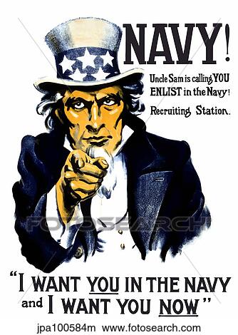 Vintage World War I poster of Uncle Sam pointing at the reader. View Large Illustration Stock Illustration - Vintage World War I poster of Uncle Sam pointing at the reader.. Fotosearch