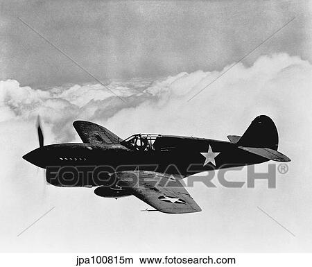 Picture - Vintage World War II photo of a P-40 fighter plane.. Fotosearch