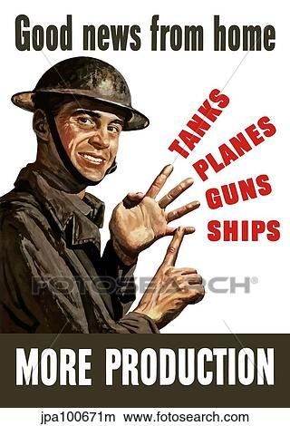 Stock Illustration - Vintage World War II poster of a soldier counting on his fingers.. Fotosearch