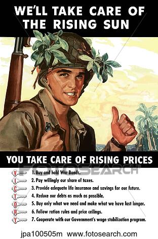 Stock Illustration - Vintage World War II poster of a U. S. soldier giving the thumbs-up.. Fotosearch
