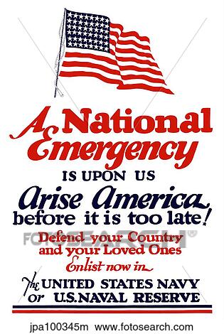 Stock Illustration - Vintage World War II poster of a waving American flag.. Fotosearch