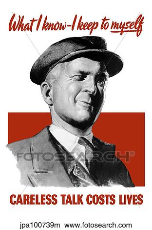 Vintage World War II poster of an older man winking at the viewer. View Large Illustration Stock Illustration - Vintage World War II poster of an older man winking at the viewer.. Fotosearch