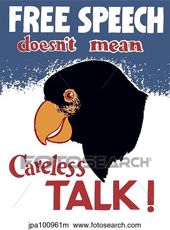 Stock Illustration - Vintage World War II propaganda poster featuring a parrot.. Fotosearch