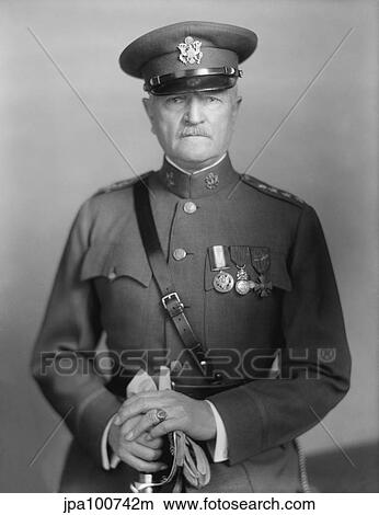 Vintage World War One photo of General John J. Pershing. View Large Photo Image Picture - Vintage World War One photo of General John J. Pershing.. Fotosearch
